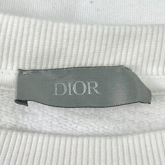Dior White Cotton Sweatshirt W/ Crossbody Bag Logo Print Round Neck Long Sleeve - Picture 2 of 8